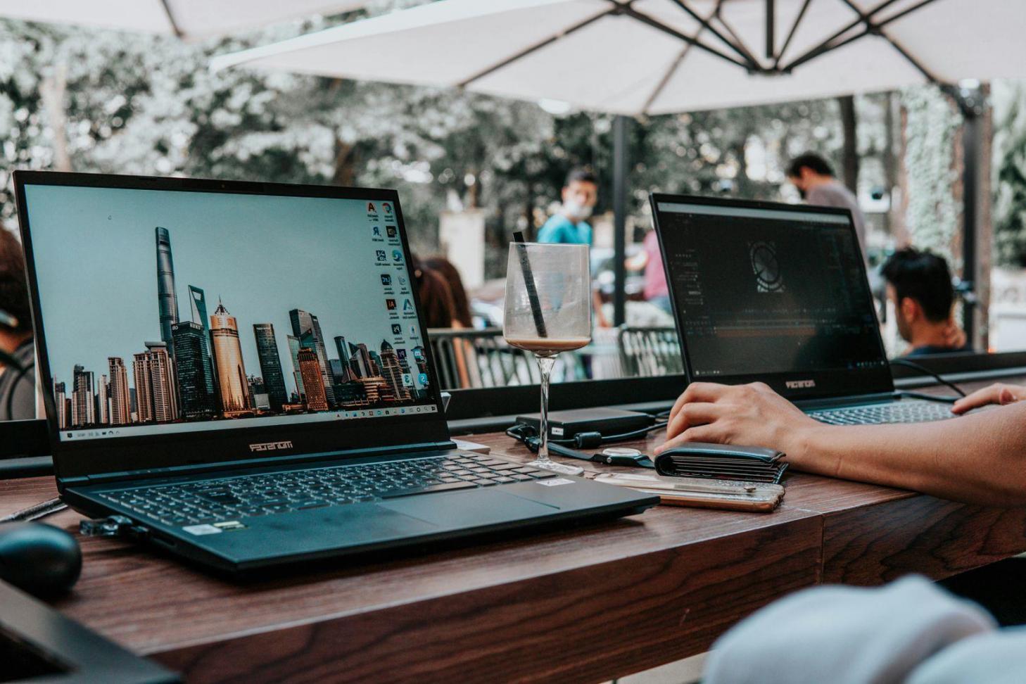 Construction site at sunset with equipment
